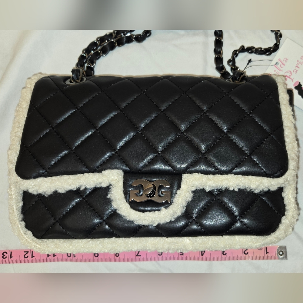 Gilda Paris Quilted Shoulder Bag with Chain Strap